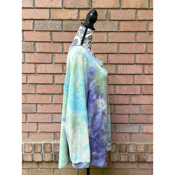 EUC Chic Soul Crewneck Tie Dye Long Sleeve Tunic Top 1X - Picture 2 of 7
